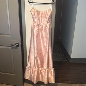 Floral strapless dessy collection bridesmaids dress